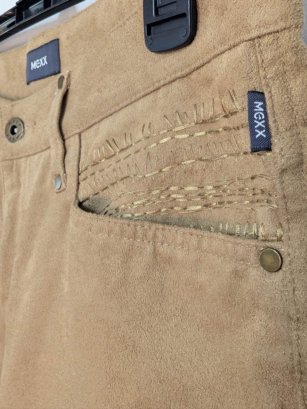 Vintage Mexx Metropolitan Sueded Bootcut Pants - Y2K Tan GJ015F Size 31 - 10/12